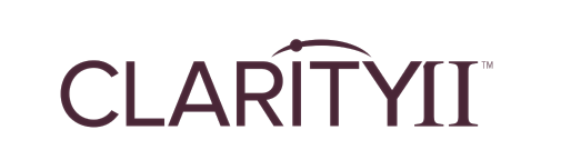 Clarity II logo design on dark background