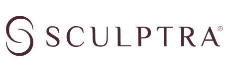 Sculptra logo on a black background