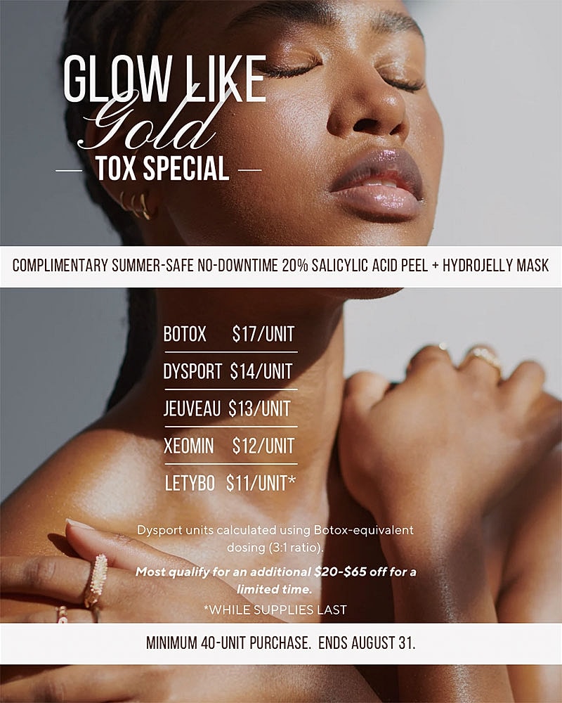 Tox special advertisement for skincare services.